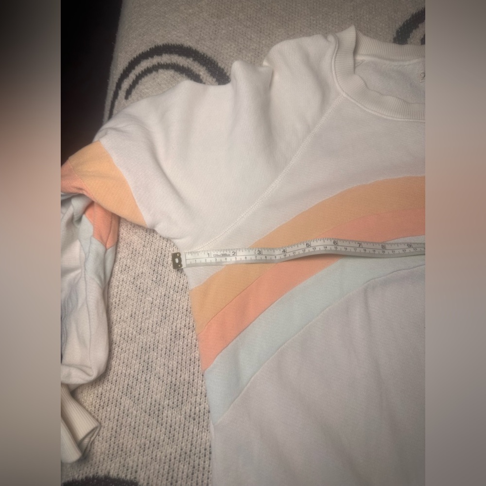 Faherty Women's Cream Sweatshirt with Rainbow Stripes - Picture 10 of 10